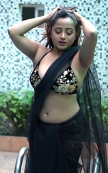 Sareelover Trisha Black Saree Cleavage Full HD