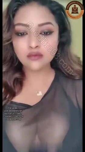 Beautiful Bhabhi Deep Cleavage in Black Net Dress on PREMIUM Tango Live